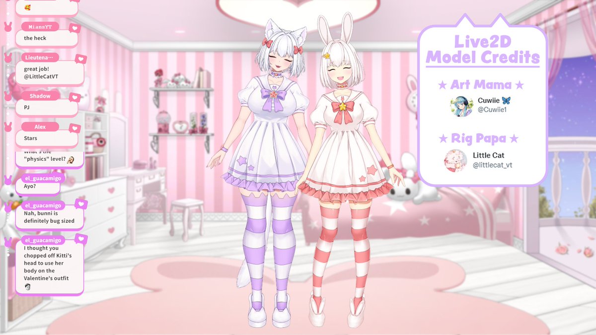 Kitti vtuber model is officially DEBUTED!!! 💜✨ You can see this new model in all future streams we do together from now on~

A big THANK YOU to <a href="/Cuwiie1/">Cuwiie 🦋 Commission OPEN</a> mama for the model art and <a href="/littlecat_vt/">Little Cat 【Vtuber】【Commissions open】</a> papa for rigging! 💕