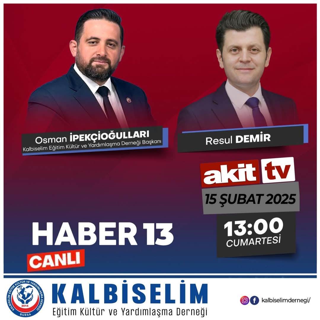 Bugün Tüm Dostlarımızı Akit TV Ekranlarına bekliyoruz