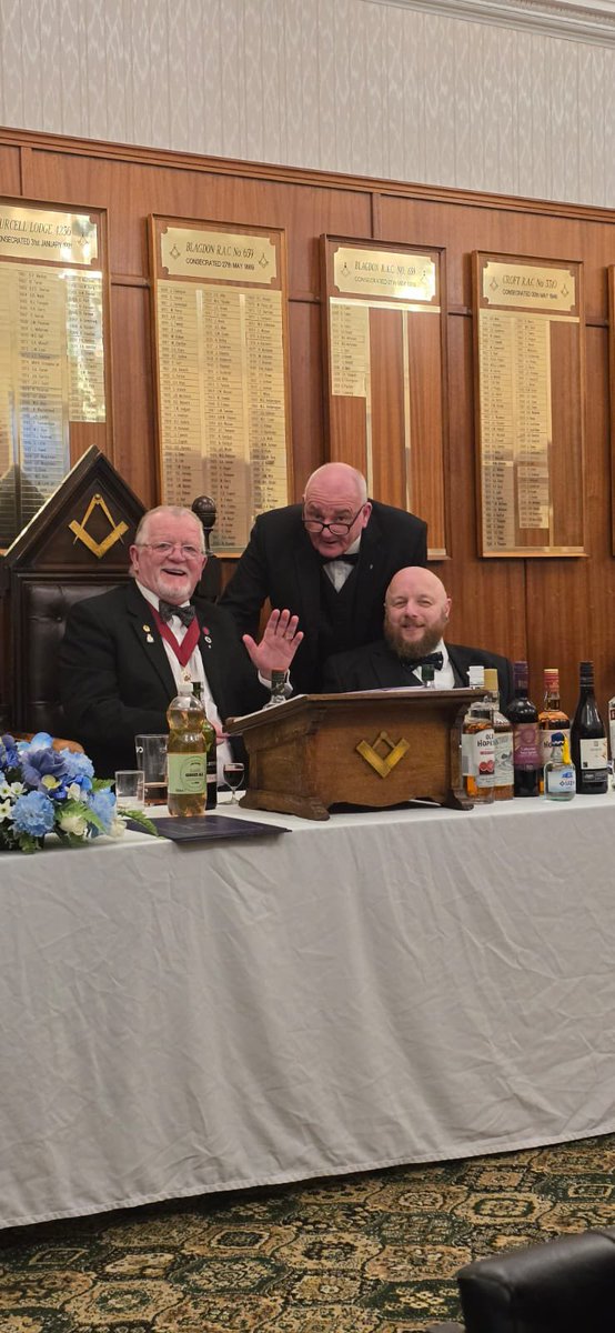 Great day at our installation meeting. WBro Ray Dryden APGM representing the PGM &amp; WBro George Betts becoming our new WM. Looking forward to a great year ahead. <a href="/ProvincialGLN/">Northumberland Freemasons</a> <a href="/BankingLodge/">Insurance & Banking Lodge Of Northumbria No.3886</a> <a href="/AlnwickHall/">Alnwick Masonic Centre</a> <a href="/BroRobFromBerks/">Bro Rob</a> <a href="/IronBridge9897/">The IronBridge Lodge</a> <a href="/NorthumberlanL1/">NorthumberlandLBC</a>