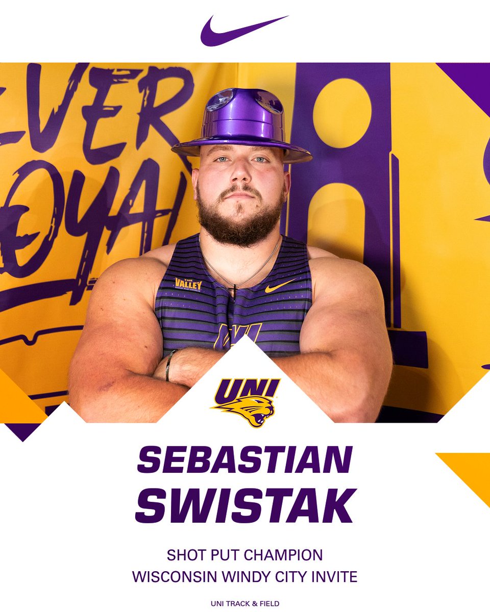 Party hat on for the big fella! 🎉 

Sebastian Swistak wins the men's shot put in Chicago with a career-best mark of 17.51 meters! 💪 

#EverLoyal #1UNI
