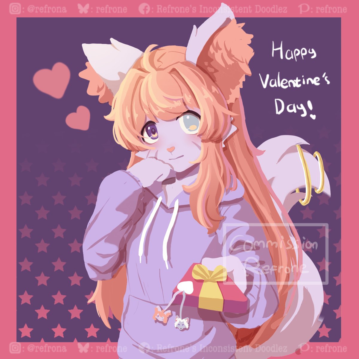 Refrone2's tweet image. Commissioned work for @Cheonsunny_!

Thank you for commissioning me! 💕 You&apos;re so sweet 🥰

#Refcomm #VGenComm #valentine #furry