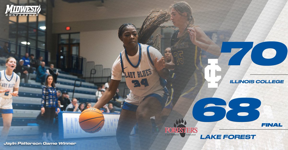 IC Athletics (@ic_athletics) on Twitter photo WBB | With 14 seconds remaining, Jayln Patterson delivered a crucial and-one basket, lifting the team to a thrilling 70-68 victory over Lake Forest on Saturday afternoon.
#ICAthletics #GoLadyBlues <a href="/ICWBB/">Illinois College WBB</a>
illinoiscollegeathletics.com/news/2025/2/15… WBB | With 14 seconds remaining, Jayln Patterson delivered a crucial and-one basket, lifting the team to a thrilling 70-68 victory over Lake Forest on Saturday afternoon.
#ICAthletics #GoLadyBlues <a href="/ICWBB/">Illinois College WBB</a>
illinoiscollegeathletics.com/news/2025/2/15…