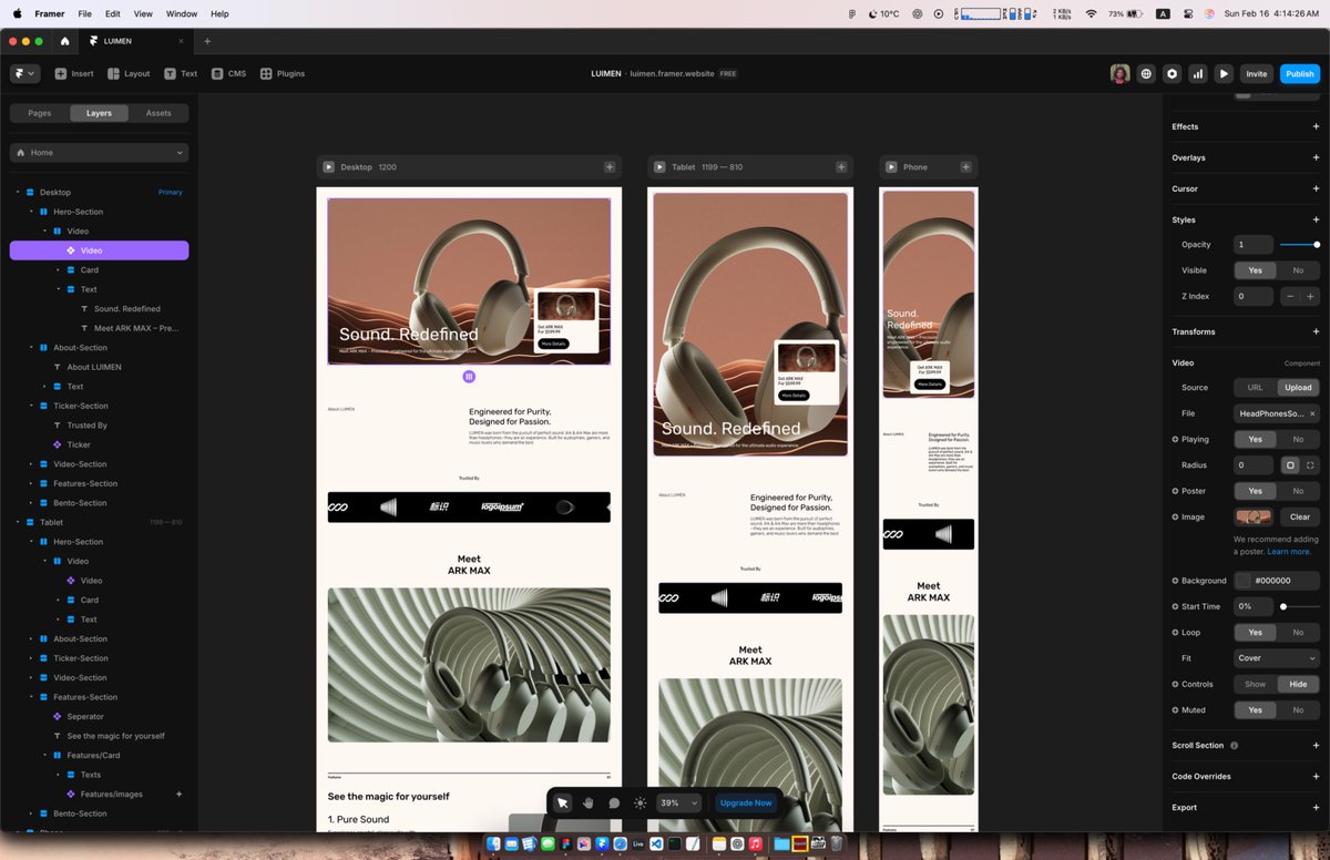 makwaje's tweet photo. Started my 3rd @framer Template :)
#framer #web_design https://t.co/I7ZsFMMCfN