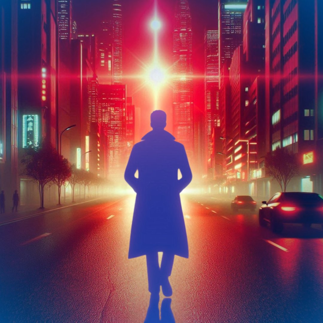 Sm00thOper8r's tweet photo. The city hums with flickering neon signs, the stench of a lingering ego. Streets whisper of old glories. I keep walking. Soon, I’ll reach the arena — but I'm in no rush.  

Let Doc jibber-jabber while he can. 

#reclaimmylegacy #bluevsred #retrorival #drdisrespect https://t.co/yQqSX9BXgS
