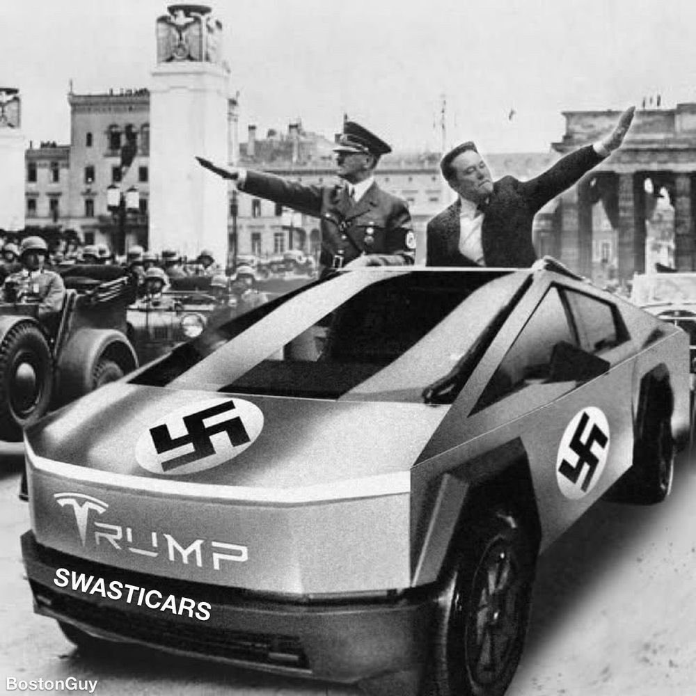 If I’d been foolish enough to buy a Tesla (I was not; I bought a competing vehicle), do you know what I’d have spent today doing?

I’d have moved heaven and earth to find someone moronic enough to buy it from me.

I won’t drive a Swasticar.