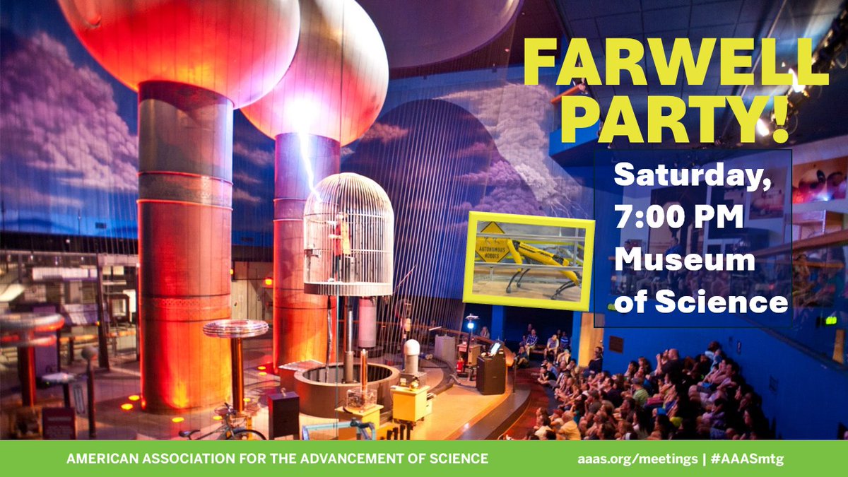 AAASmeetings's tweet image. Connect with fellow attendees in the @MuseumOfScience for #AAASmtg closing party. Shuttles for Deluxe registrants are now picking up outside the Convention Center on Boylston Street at to take you to the museum. Shuttles will run in a continuous loop.
bit.ly/41gWLdi