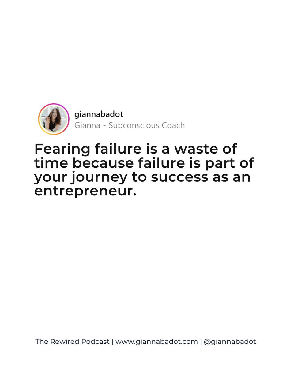 GiannaBadot's tweet photo. Episode 43: Release Your Fear of Failure is live now on The Rewired Podcast 🎙️✨🎧🧠
#EntrepreneurMindset #FearOfFailure #MoneyMindset #Manifestation #EntrepreneurshipSuccess #SubconsciousBlocks #Abundance #SelfSabotage #UniverseGuidance
https://t.co/nYrDMkH122 https://t.co/x7eoKEkHMZ