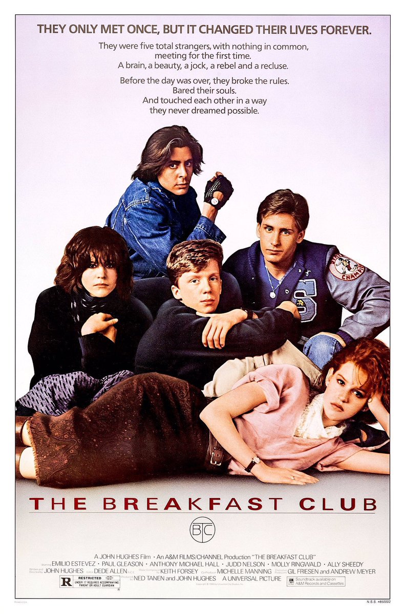 FilmNewsNos's tweet photo. 🎬MOVIE HISTORY: 40 years ago today, February 15, 1985, the movie ‘The Breakfast Club’ opened in theaters!
#JuddNelson @MollyRingwald #EmilioEstevez #AnthonyMichaelHall #AllySheedy #PaulGleason #JohnKapelos #RonDean #JohnHughes https://t.co/JdvJreKRK9