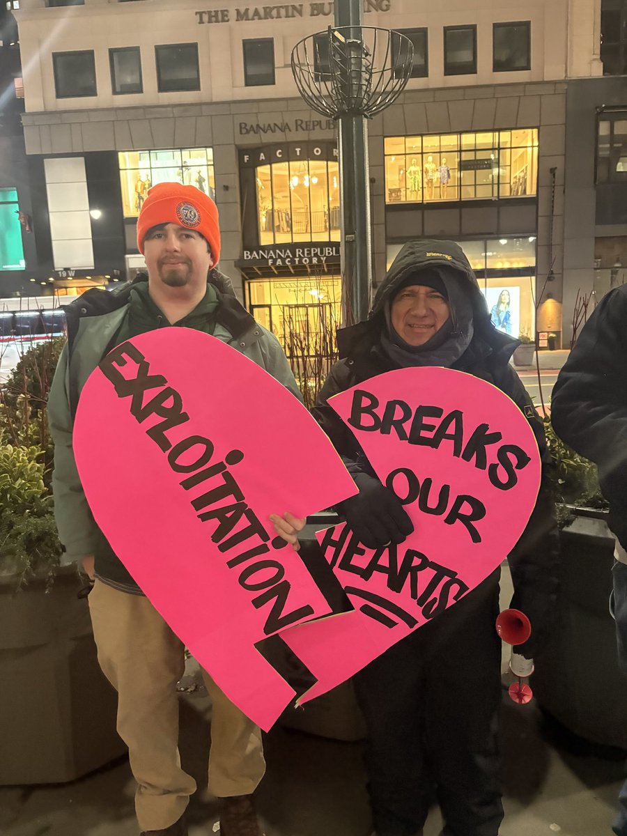 LaborersFight's tweet photo. #repost @local79nyc 
Exploitation breaks our hearts! 💔 On Valentine’s Day, @local79nyc was outside the Empire State Building to say Shame on Empire State Realty Trust for allowing worker exploitation. https://t.co/8fA9wSvrgO