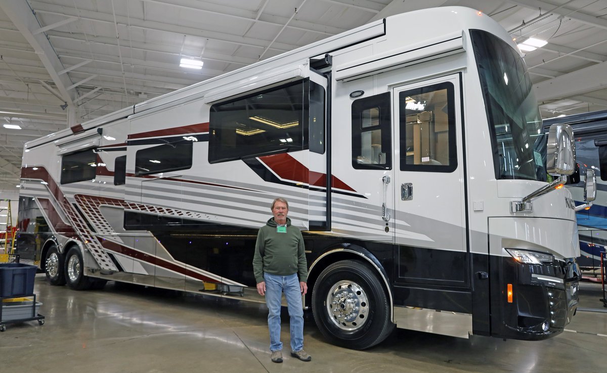 Newmar was honored to welcome coach driver Dave Ham to our Nappanee Service Center this week! Dave pilots a Newmar King Aire, transporting the coach for none other than <a href="/IndyCar/">NTT INDYCAR SERIES</a>  SERIES champion <a href="/josefnewgarden/">Josef Newgarden</a> to the races.  It was great to have him visit!