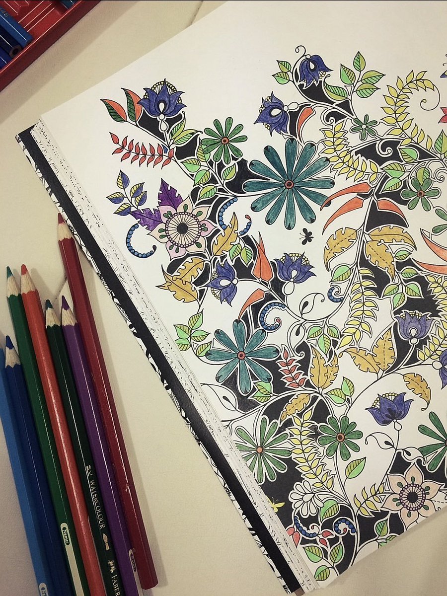 Jdsgfrfc's tweet photo. I woke up at 7 and had nothing to do but color the book. It's nice to just sit there and concentrate. Good morning. https://t.co/p3FKwiLFSF