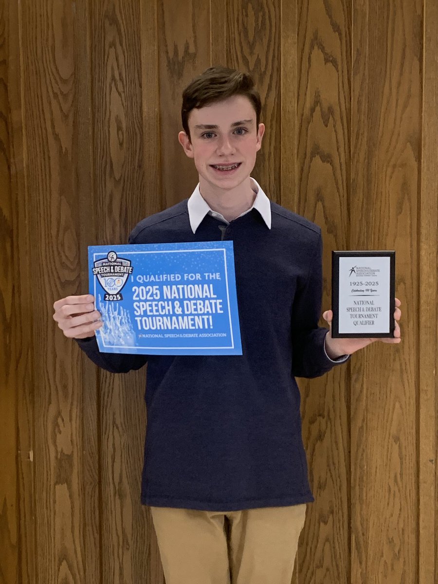 bettspdebate's tweet photo. Congrats to Connor Hetner for qualifying to Nationals in Informative Speaking! See you this summer in Des Moines! #bettpride https://t.co/LD2spqbZqg