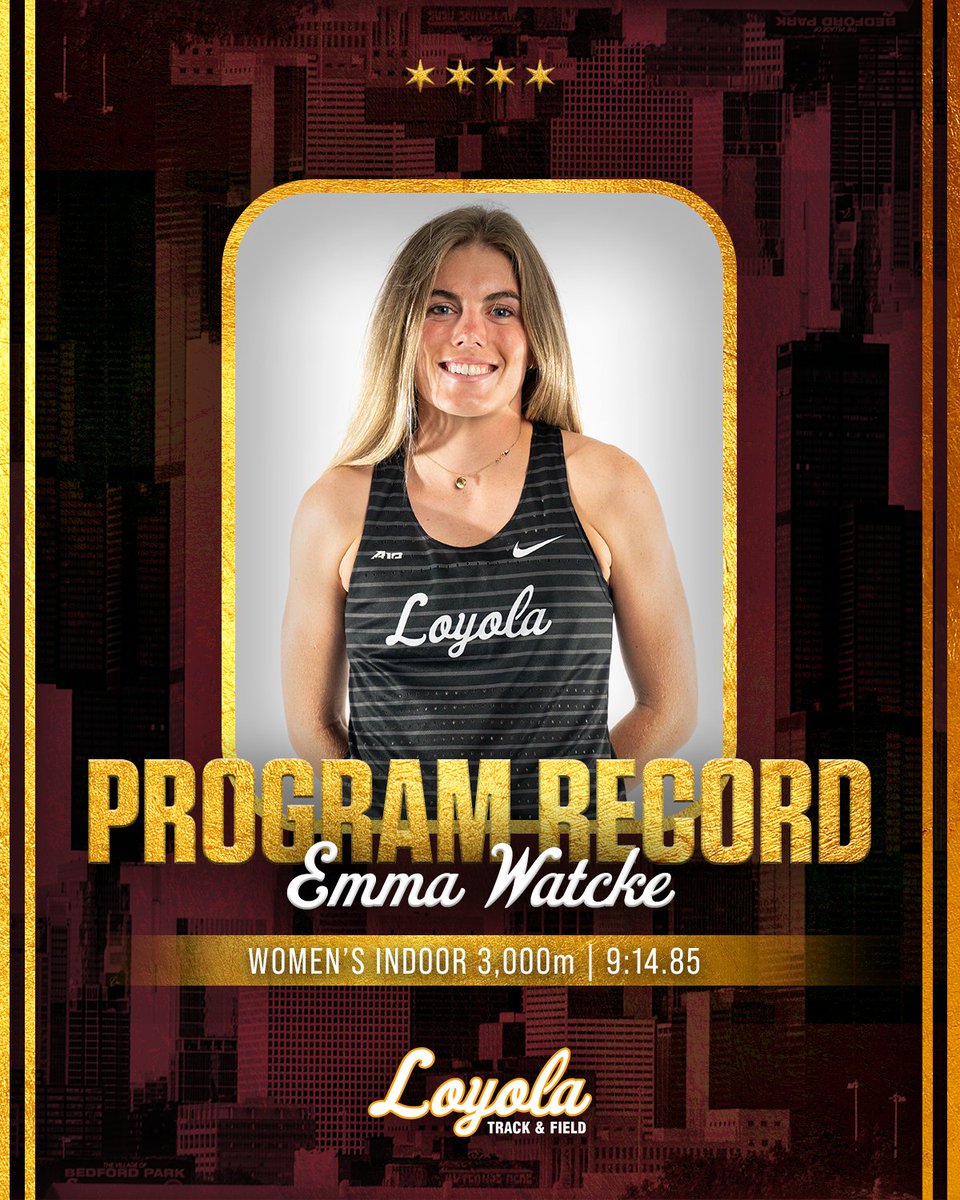 RamblersTFXC's tweet photo. HISTORY MADE. 🚀🔥

Emma Watcke crushes the women’s indoor 3K, setting a new program record with a blazing 9:14.85 at the David Hemery Valentine Invitational — the fastest time in the @atlantic10 since 2021! https://t.co/J3oB4VDujM