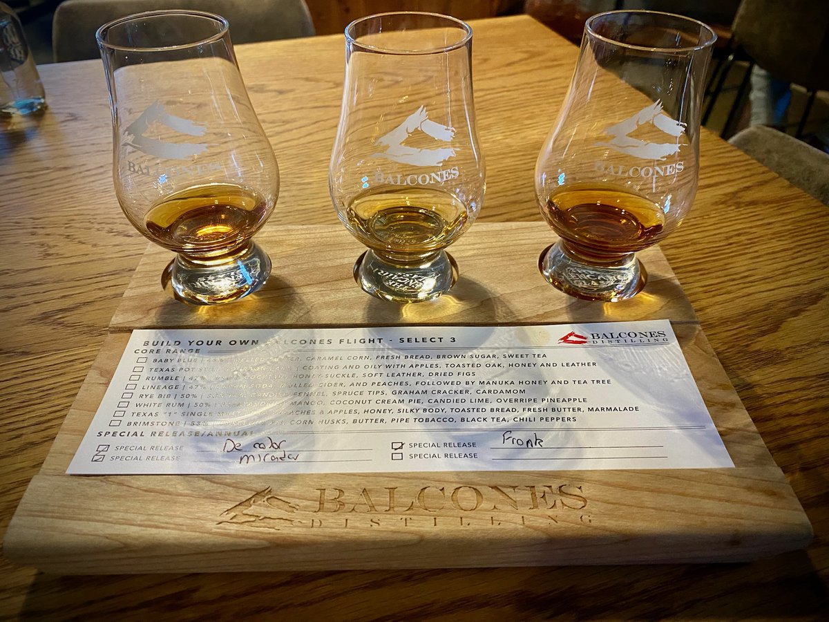 OldFashionedFB's tweet photo. Cheers from @BalconesWhisky 

Mir and I toured the distillery today and tried some whiskeys and drinks. 

We will be doing a full review of the drinks and have some new whiskeys to review coming soon! https://t.co/TwXtagGeLh