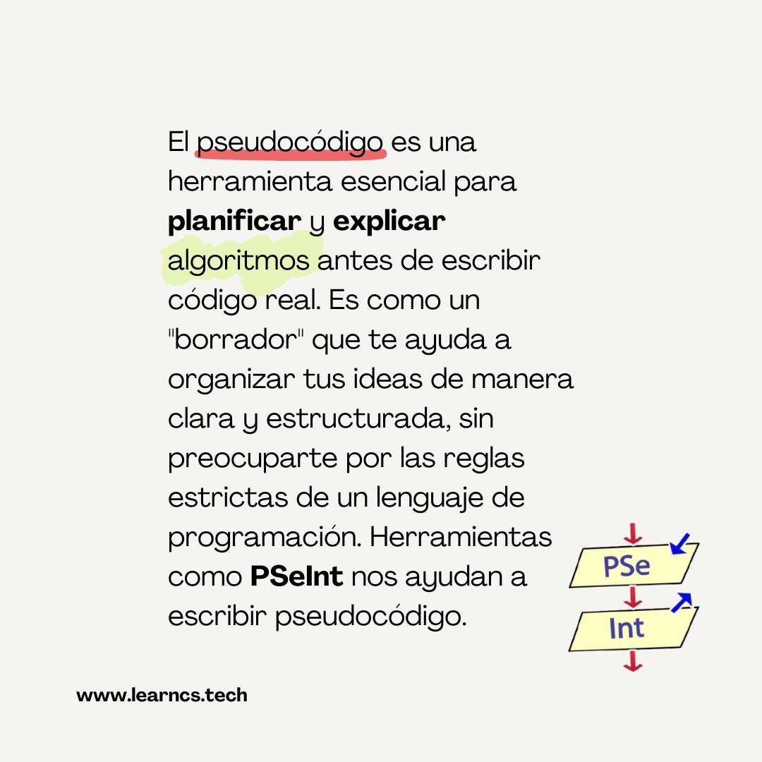 progutodidacta's tweet image. 💻 ¿Qué es el pseudocódigo? 
Es una herramienta para planificar algoritmos sin preocuparse por la sintaxis de un lenguaje específico.
🎯 Ideal para organizar ideas antes de escribir código real.
#Pseudocodigo #AprendizajeAutodidacta