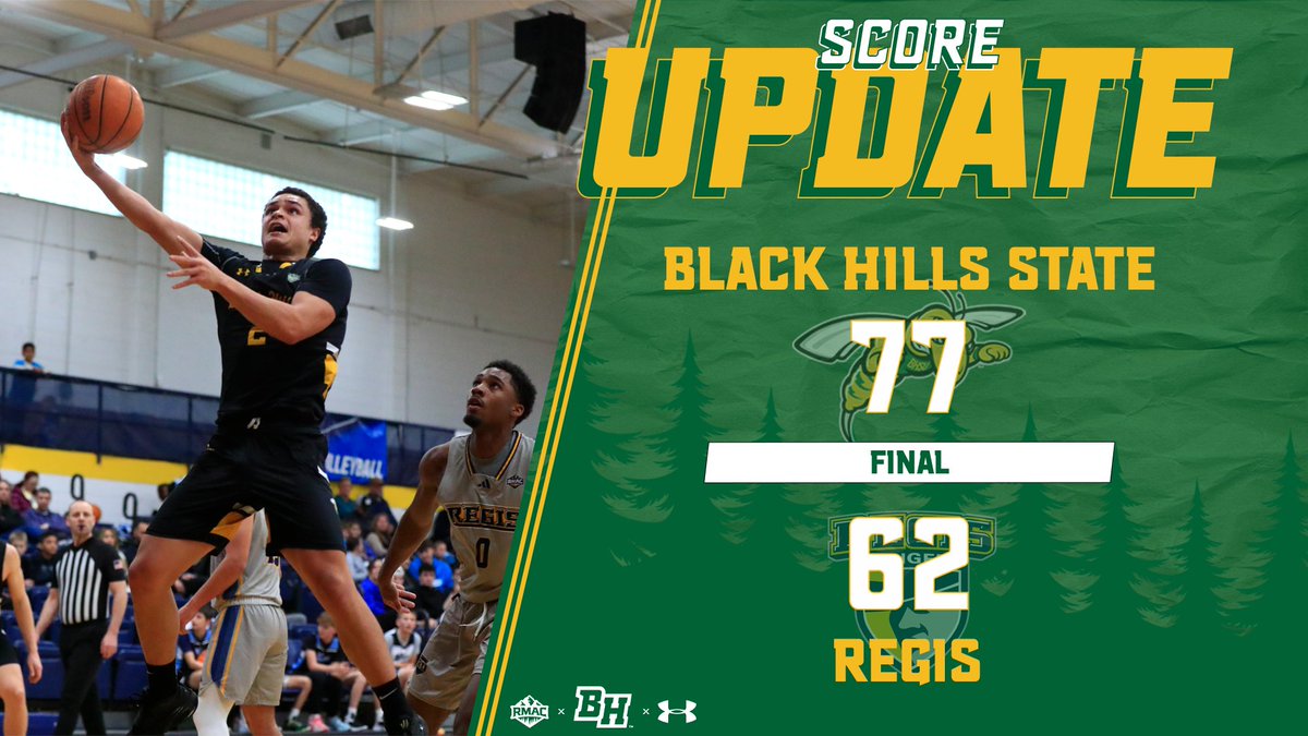 The Yellow Jackets snap the RMAC's longest win streak at ten as they complete the season sweep of Regis‼️

BHSU LEADERS
Hearne: 20 points, 4 3-pointers, 2 assists
Lowe: 17 points, 11 rebounds
Hackley: 13 points, 4 rebounds, 3 assists, 2 steals