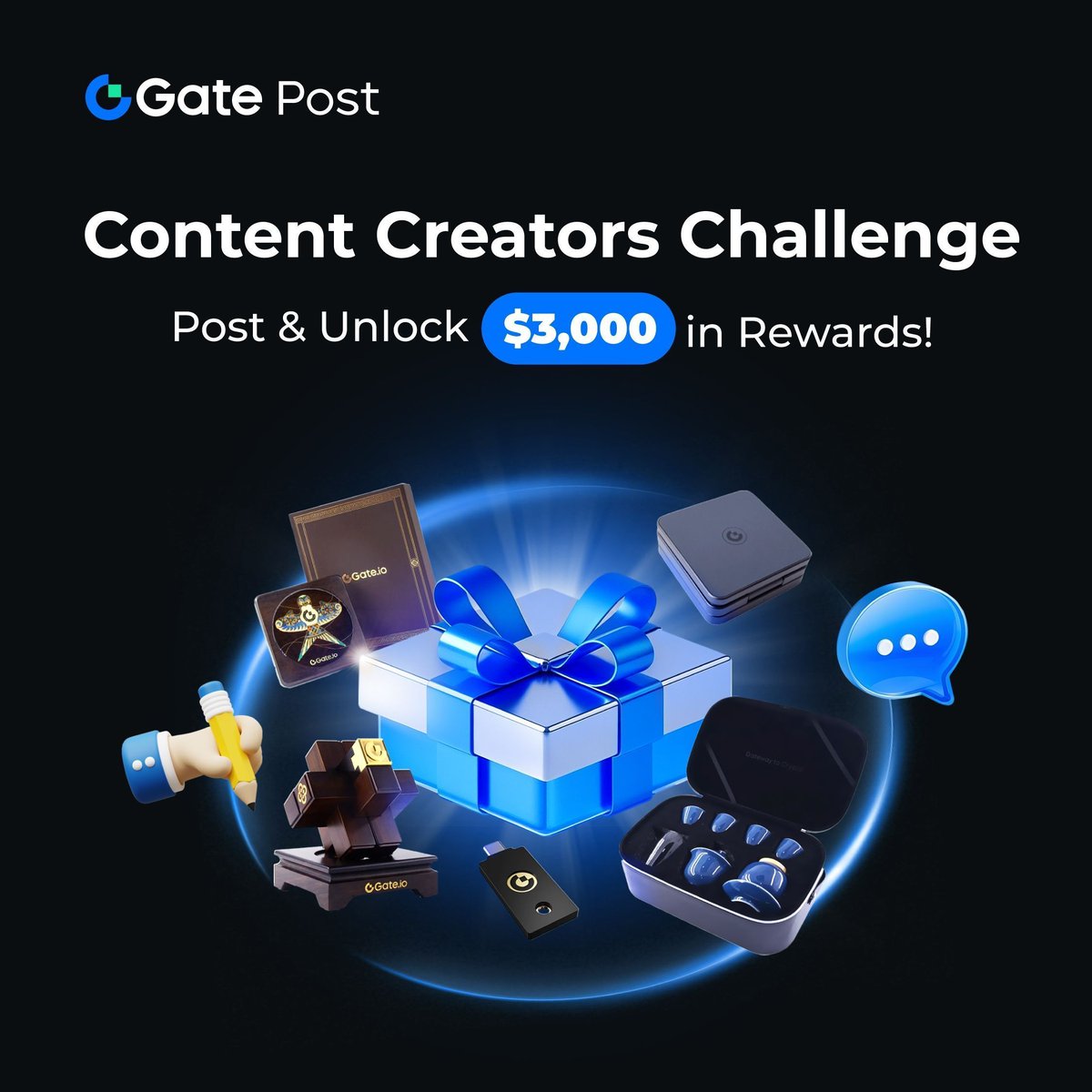 Gate's tweet image. 🎉 Gate Post Content Creators Challenge is in Full Swing！

🌟 Sign up now and post to unlock a $3,000 prize pool 👉️ gate.io/campaigns/402

Create Posts like crypto news, technical analysis, and trading experience on #GatePost!

🎁 Win Luban Lock, Tea Set, Points, and more!