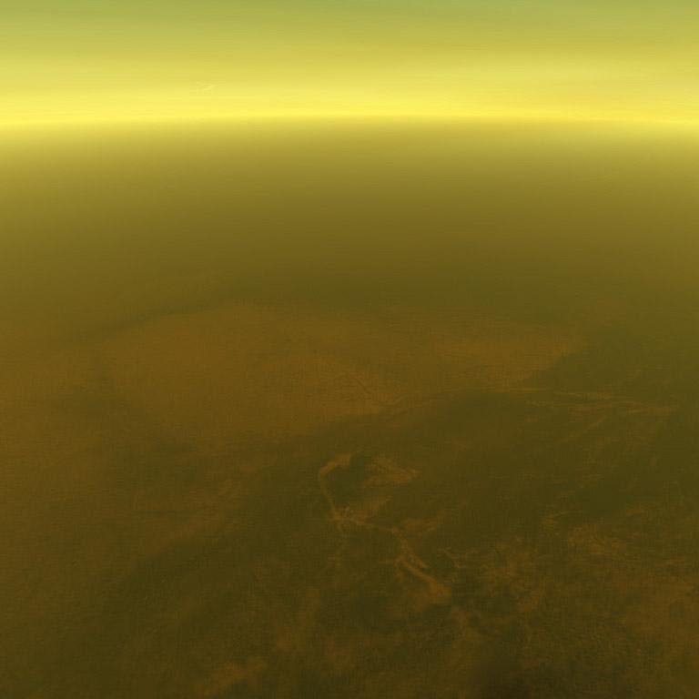 redditSpaceView's tweet image. 70 km above Saturn’s largest moon, Titan. Captured during the Huygens probe's descent