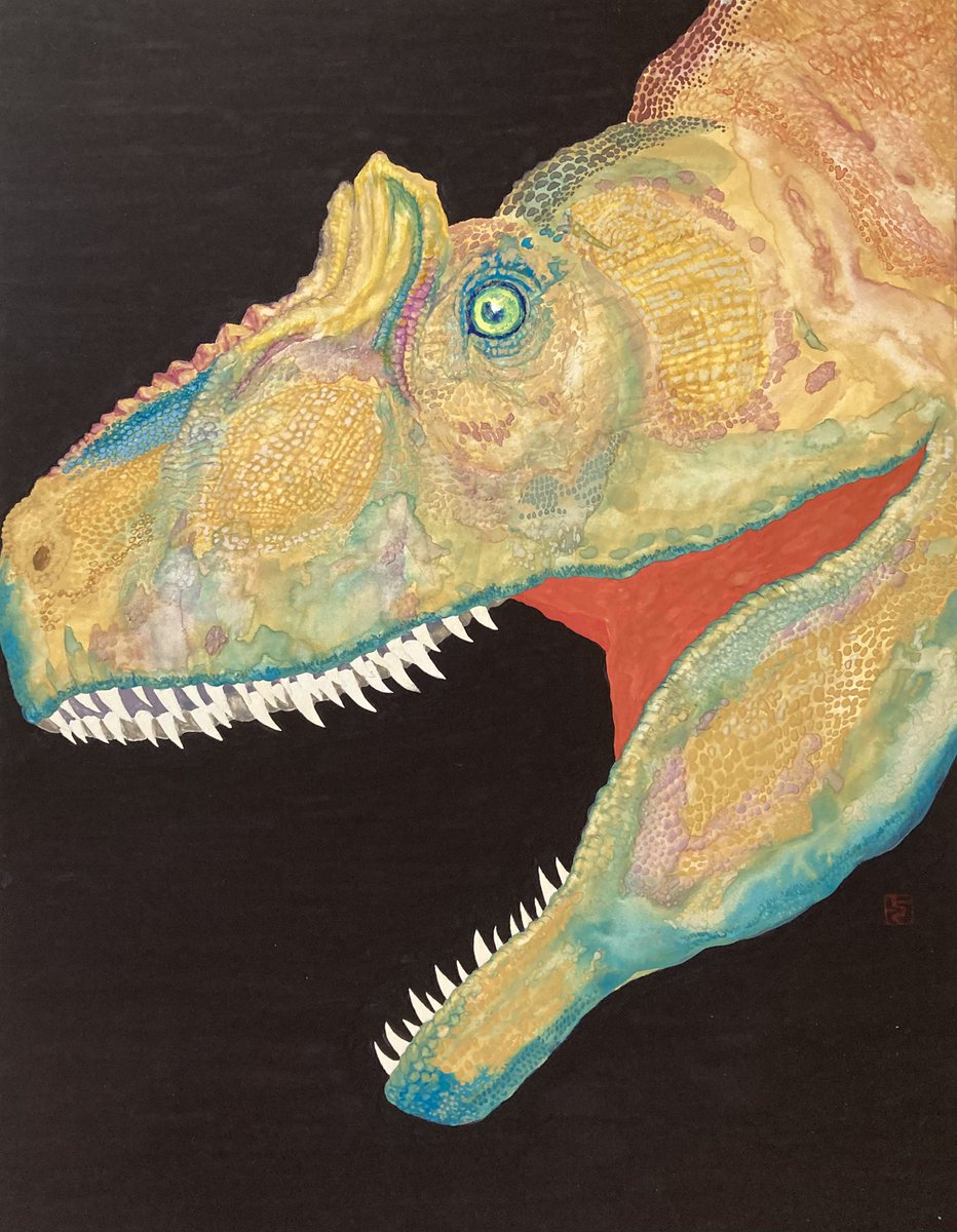 「第六回「日本画と恐竜」展開催中!アートギャラリー東急プラザ銀座(4F)にて2/2」|ししよしよしSisi Yoshiyoshiのイラスト