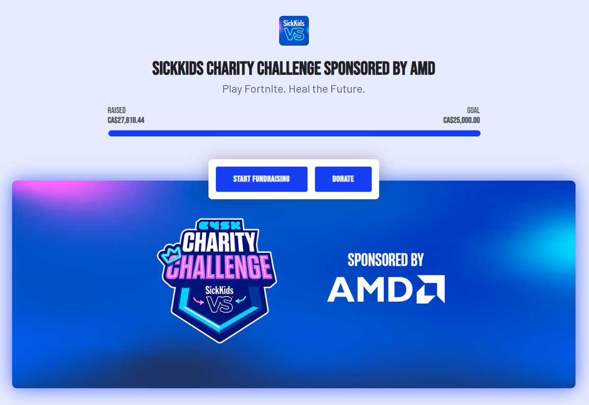 Unbelievable 🥹🥹

Crushed our goals and raised $27,800+ (and counting) for <a href="/sickkids/">SickKids Foundation</a> through <a href="/Create4SickKids/">Create4SickKids</a> &amp; <a href="/AMDGaming/">AMD Gaming</a> support. 

My <a href="/GEAconsultants/">GEA Event Consultants</a> team knocked it out of the park but the real superheroes are the creators who competed and fundraised. 🫶