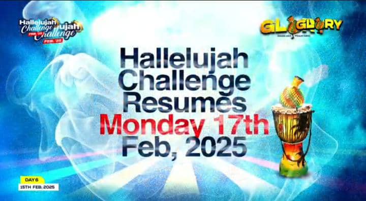 No hallelujah challenge tonight till  monday 17th feb 2025

#HallelujahChallenge2025