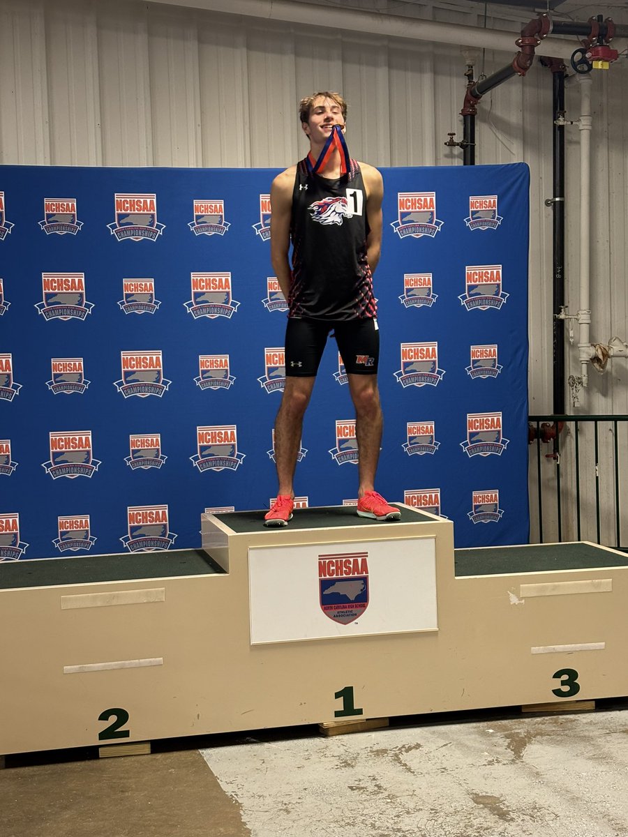 Kyle Barney is your new 4A state record holder in the 1000 meter run! Solid 1st place finish! #gomavs <a href="/MavAthletics/">Marvin Ridge Athletics</a>