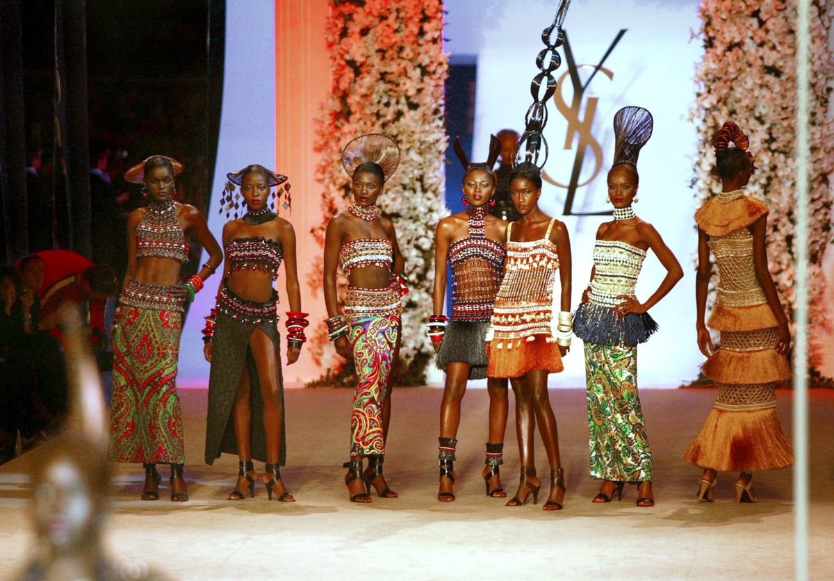 Tyla is wearing ARCHIVAL Spring/Summer 1967 ✨Yves Saint Laurent✨ Couture chocker from ‘The African Collection’ inspired by Bambara art, on Jennifer Hudson Show. 🪡