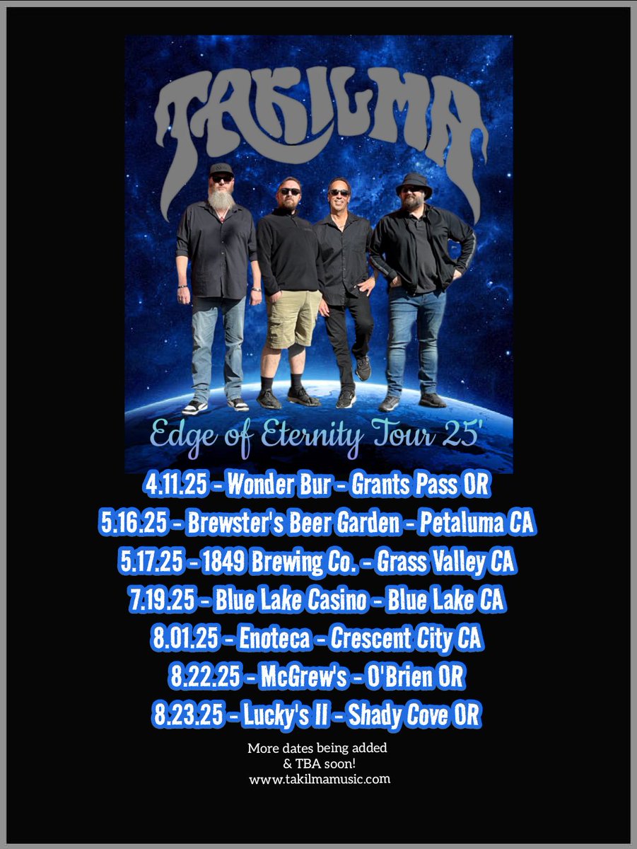 Another show date added....more on the way... takilmamusic.com