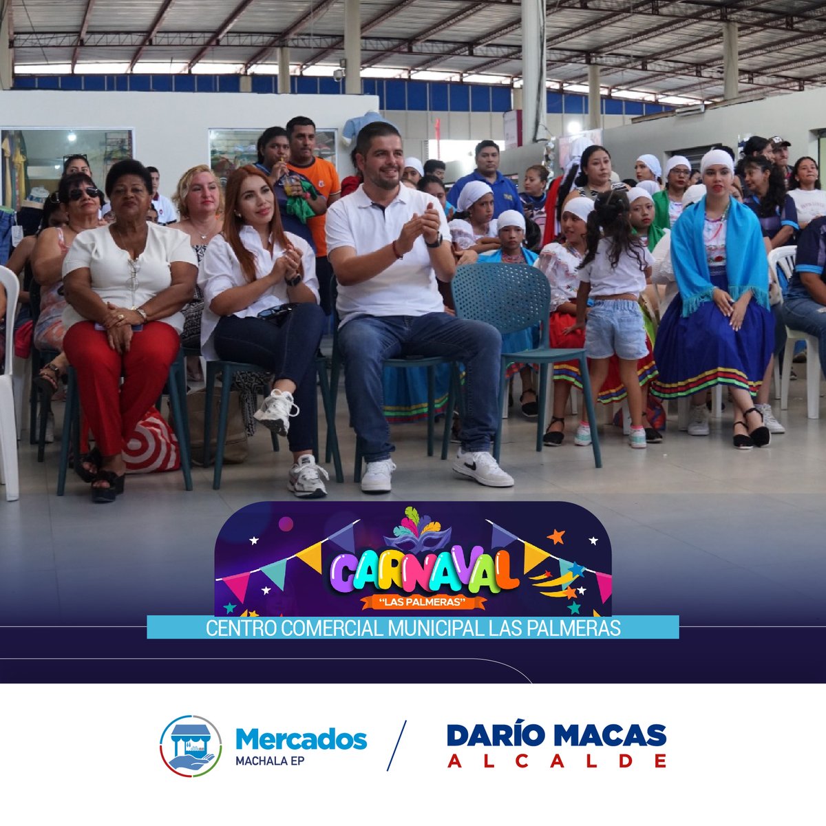 MercadosMachala's tweet image. Gracias a la colaboración de los comerciantes del CC.M. Las Palmeras se realizó el primer desfile de moda “Carnaval Las Palmeras”.

El evento tuvo la participación de nuestro gerente, Ab. Danny Gámez Ontaneda, e invitó a la ciudadanía visitar nuestros establecimientos.

#Moda2025
