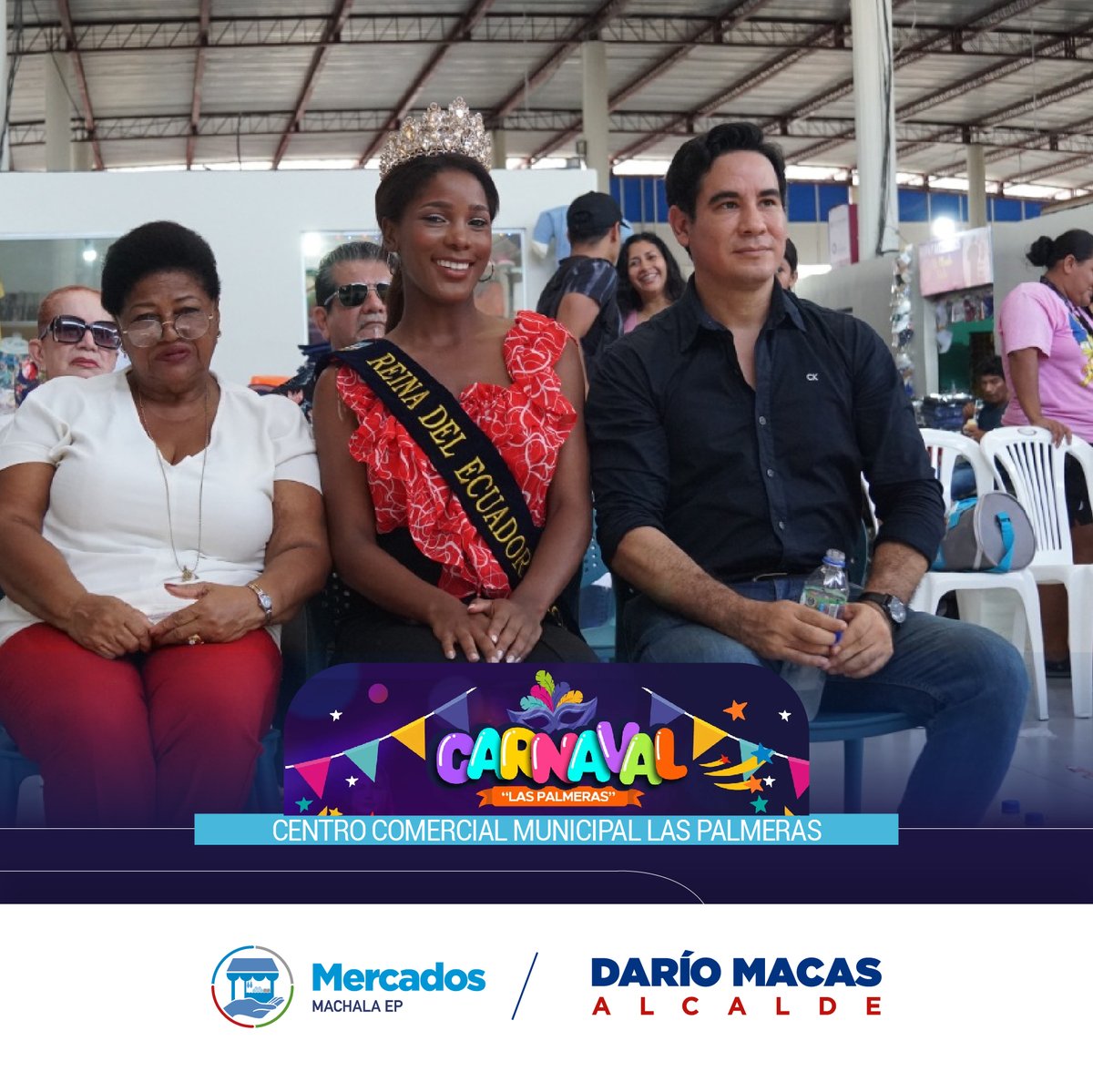 MercadosMachala's tweet image. Gracias a la colaboración de los comerciantes del CC.M. Las Palmeras se realizó el primer desfile de moda “Carnaval Las Palmeras”.

El evento tuvo la participación de nuestro gerente, Ab. Danny Gámez Ontaneda, e invitó a la ciudadanía visitar nuestros establecimientos.

#Moda2025