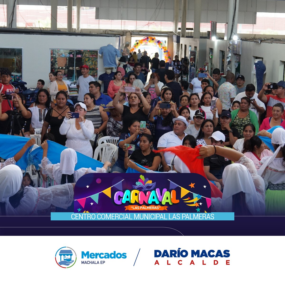 MercadosMachala's tweet image. Gracias a la colaboración de los comerciantes del CC.M. Las Palmeras se realizó el primer desfile de moda “Carnaval Las Palmeras”.

El evento tuvo la participación de nuestro gerente, Ab. Danny Gámez Ontaneda, e invitó a la ciudadanía visitar nuestros establecimientos.

#Moda2025