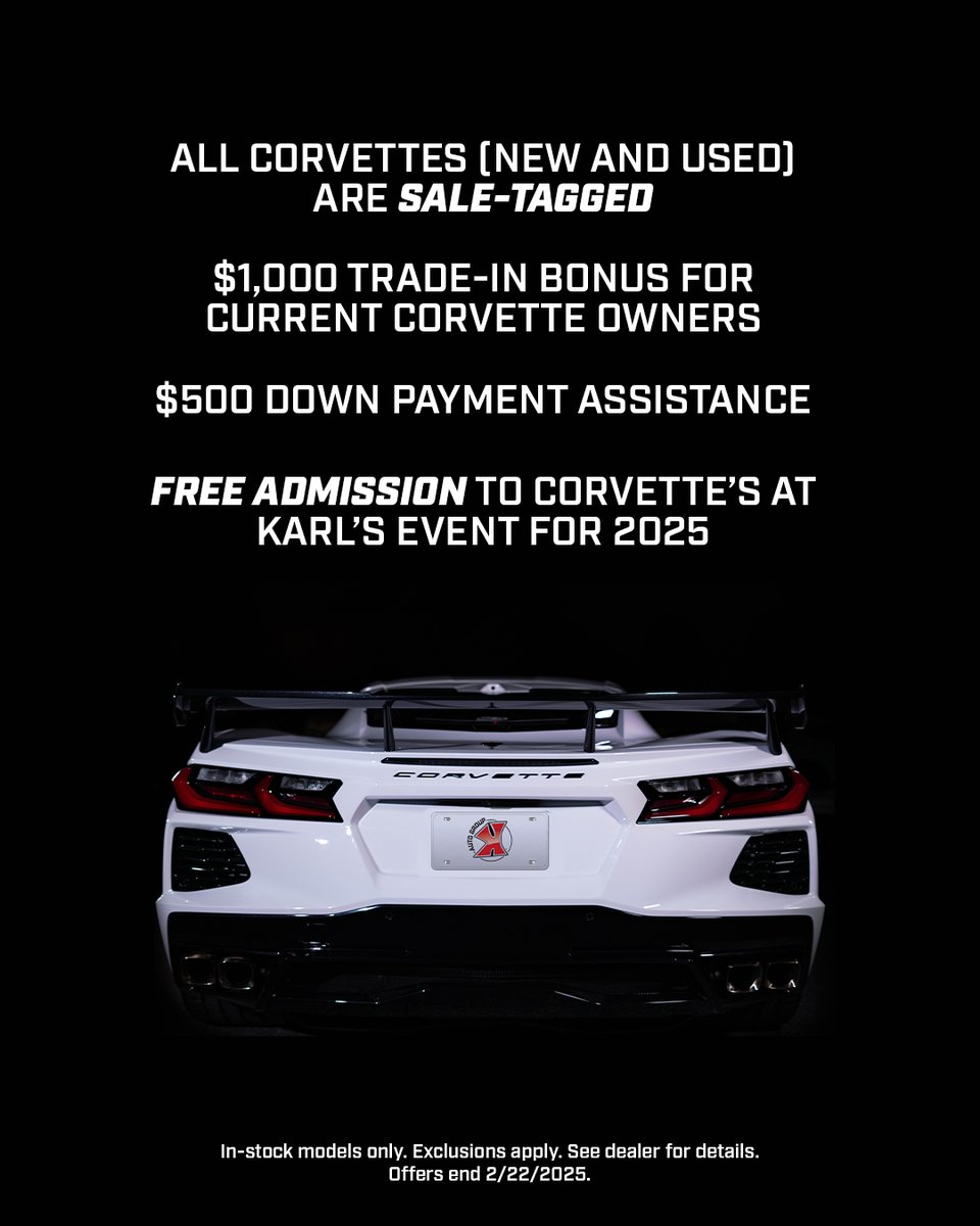 Your dream Corvette is waiting—now’s the time to make it yours! 😍🏎️
*Sale ends Saturday, Feb 22nd! ⏳
#corvette #chevy #dreamcar