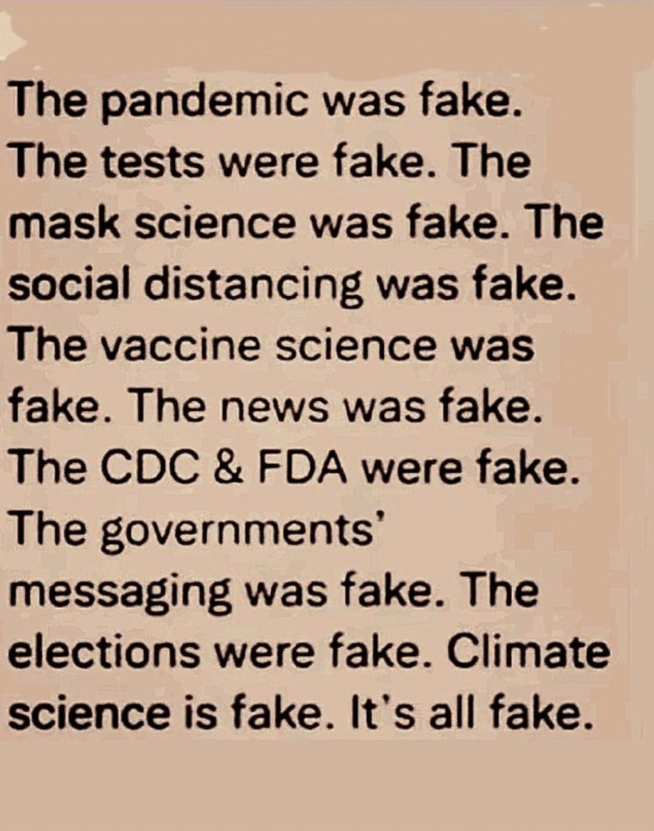Everything is fake. Never "trust the science."