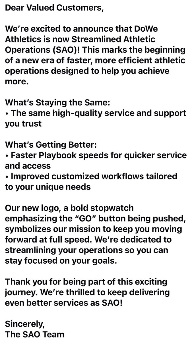 Streamlined Athletic Operations, Inc. tweet media