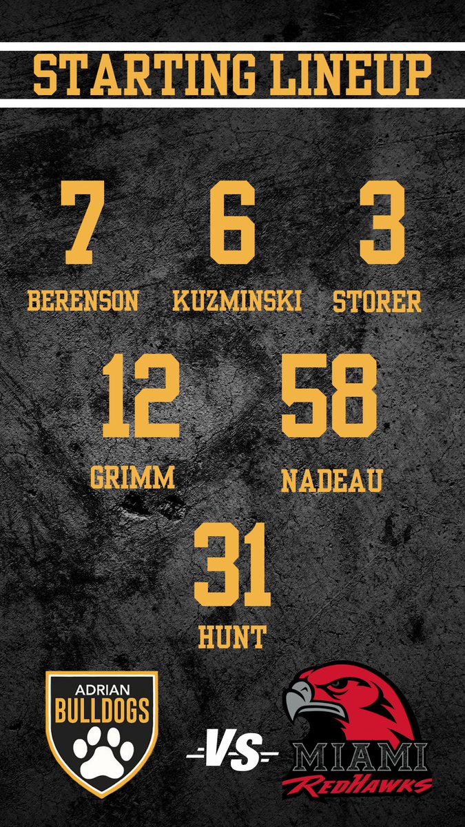 Starting Lineup for Tonights Game!!!