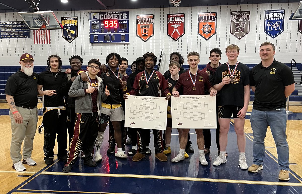 Warwick Wrestling is  so proud of these young men for their performance today The team placed 5 to States with 6 Wrestlers placing  5th The Team finished 3rd overall with 175.5
#BeRelentless