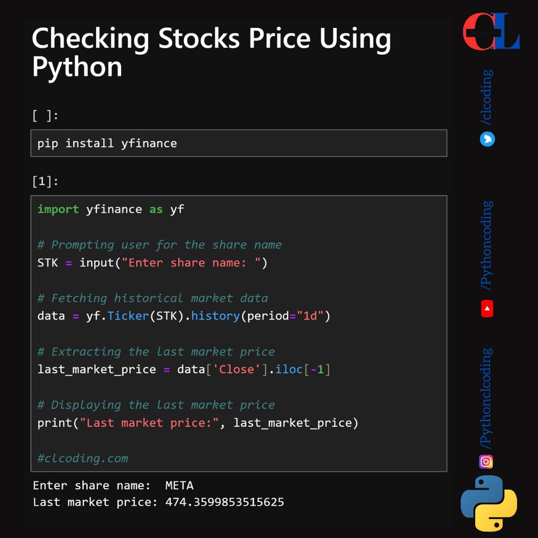 Checking Stocks Price Using Python