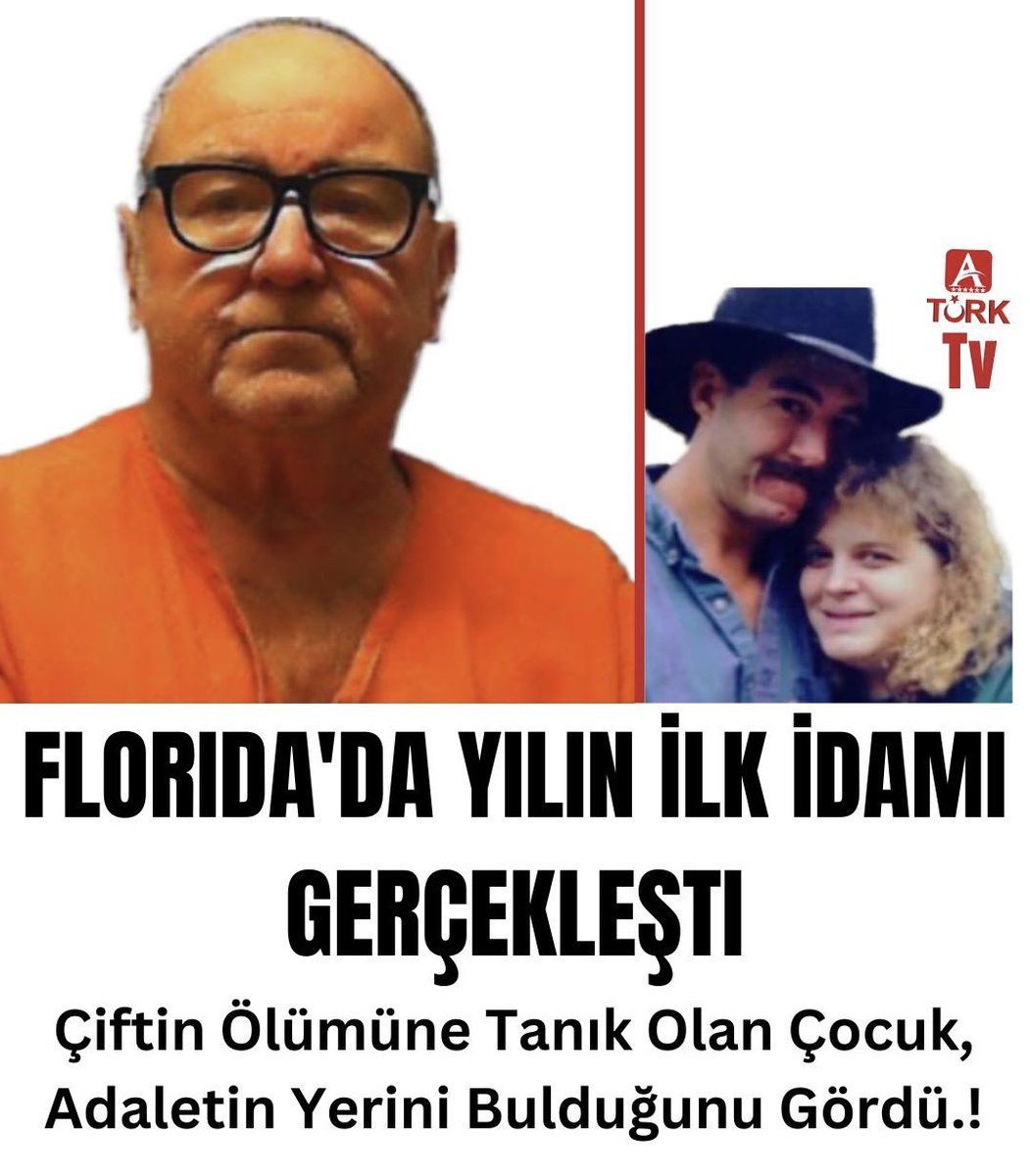 Florida'da 1997'de bir çifti öldüren James Dennis Ford, yılın ilk idamı olarak üçlü ilaç enjeksiyonuyla infaz edildi. Çiftin küçük çocuğu olaya tanık olmuştu. Ford, idam öncesi "Sarıl Dua Sev!!!" yazdı. #florida #idam #us #türkiye #adalet #aturktv #sondakika #aturktvus #family