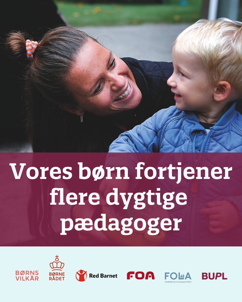 Vores børn fortjener flere dygtige pædagoger. Derfor skal en treårig ungdomsuddannelse være hovedvejen til pædagoguddannelsen. Åbent brev i <a href="/politiken/">Politiken</a> søndag 👇 #uddpol #dkpol