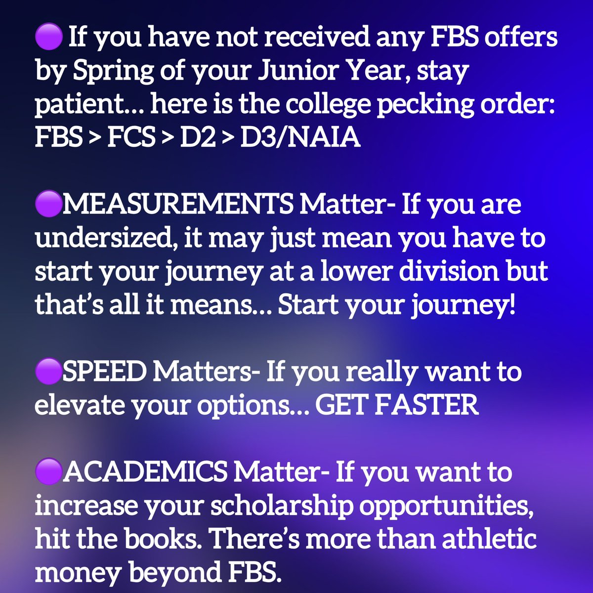 HS 🏈 RECRUITS -

Learn this simple phrase and it will guide you through the recruiting process:

KNOW THYSELF - Socrates

Here’s Why ⬇️⬇️