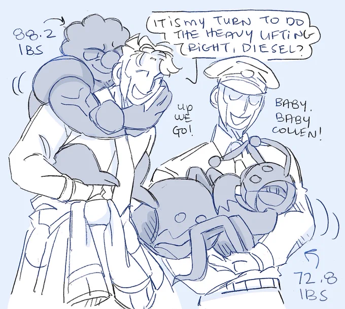 his whole team gets to be carried, as a treat 