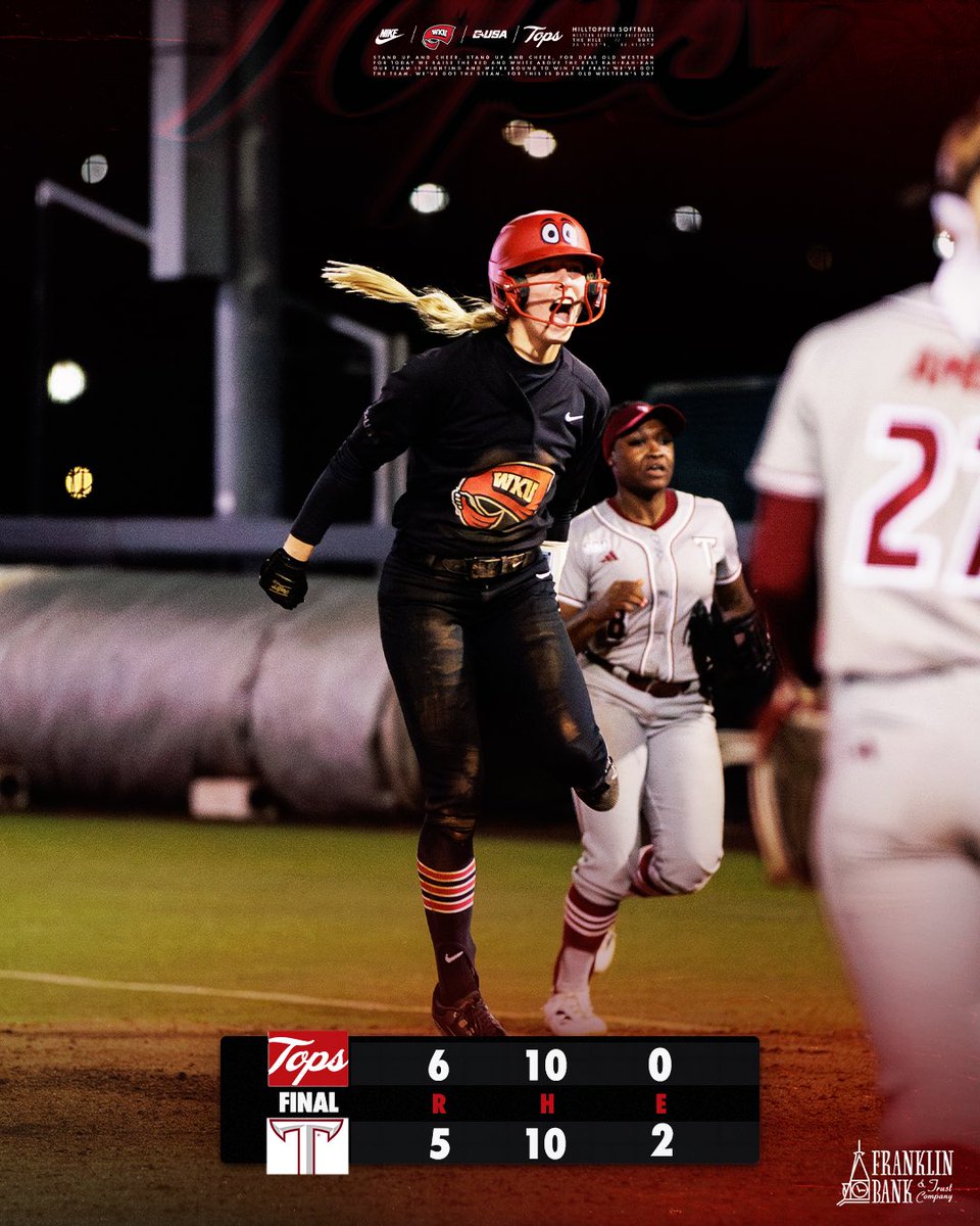 TOPS WIN!!! TOPS WIN!!!

A clutch single from Kendle White scores two as the Tops take the nightcap from Troy!

#GoTops | #tcb