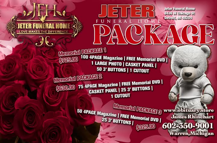 Jeter Funeral home
Inbox for more info