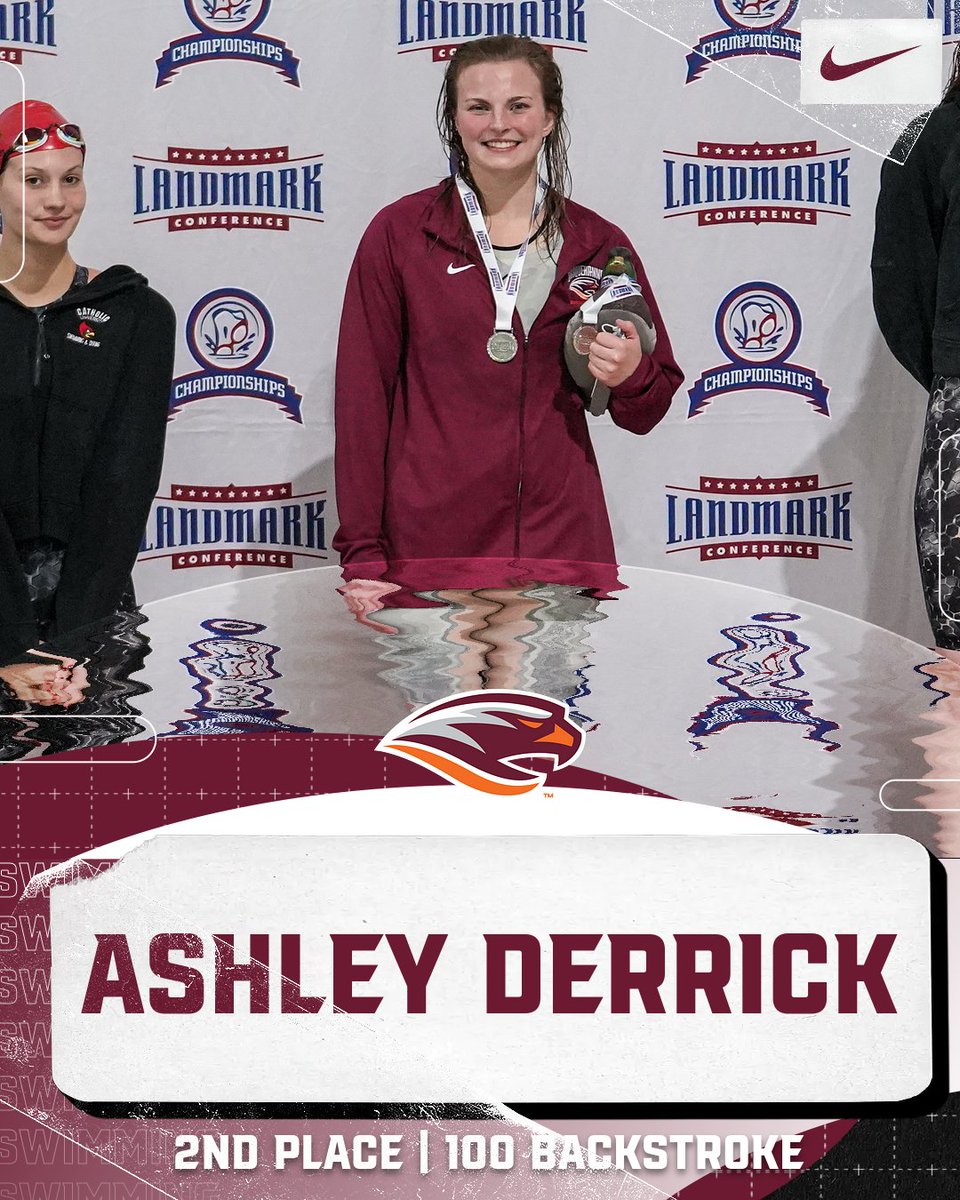 GOSusqU's tweet photo. SWIM | DAY THREE COMPLETE!

Saturday night at the @LandmarkConf Championships saw us pull in a couple medals with Ashley Derrick's 2nd-place finish in the 100 Backstroke and the 200 Women's Freestyle Relay finishing 3rd!

#ALLIN x #GOSUSQU x https://t.co/3RRcBT0nCf https://t.co/tURcG1culz