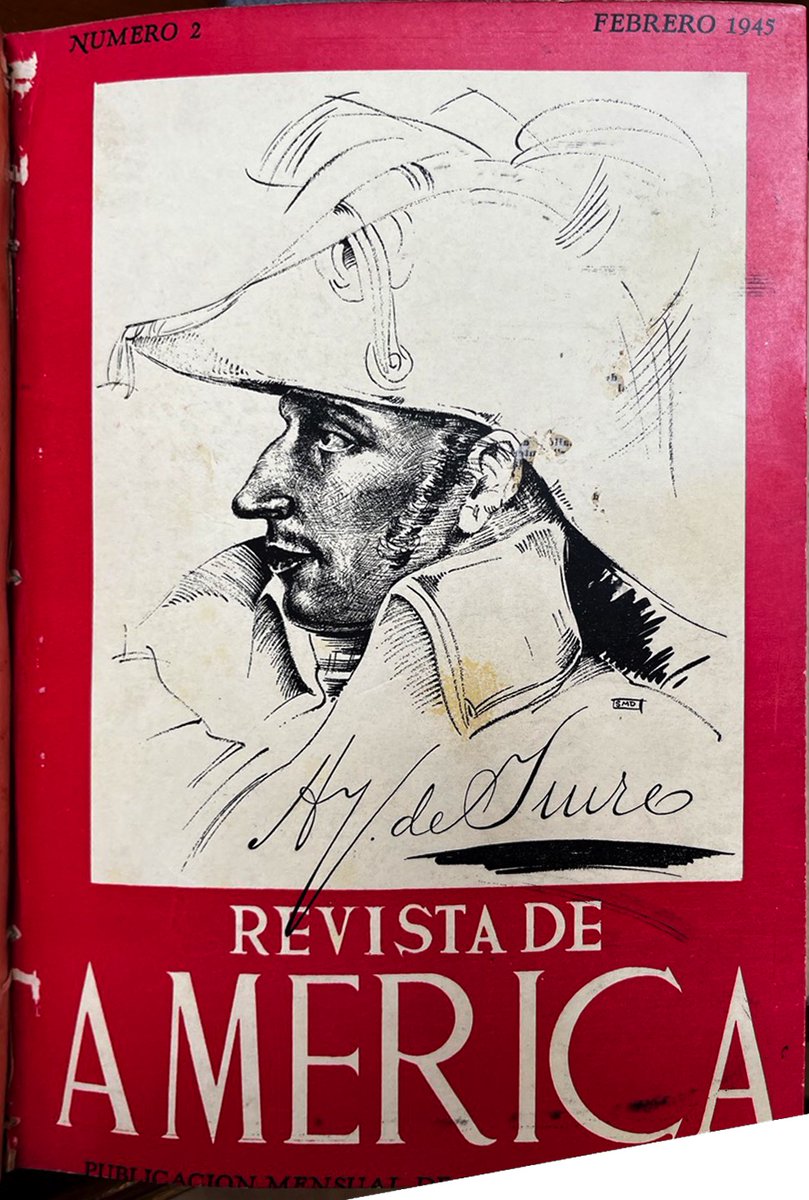 RevDeAmerica's tweet photo. Con ustedes el No. 2 de la Revista de América, de febrero de 1945.
En la portada el Mariscal Antonio José de Sucre, un dibujo de Santiago Martínez Delgado. https://t.co/31hAftjvUi