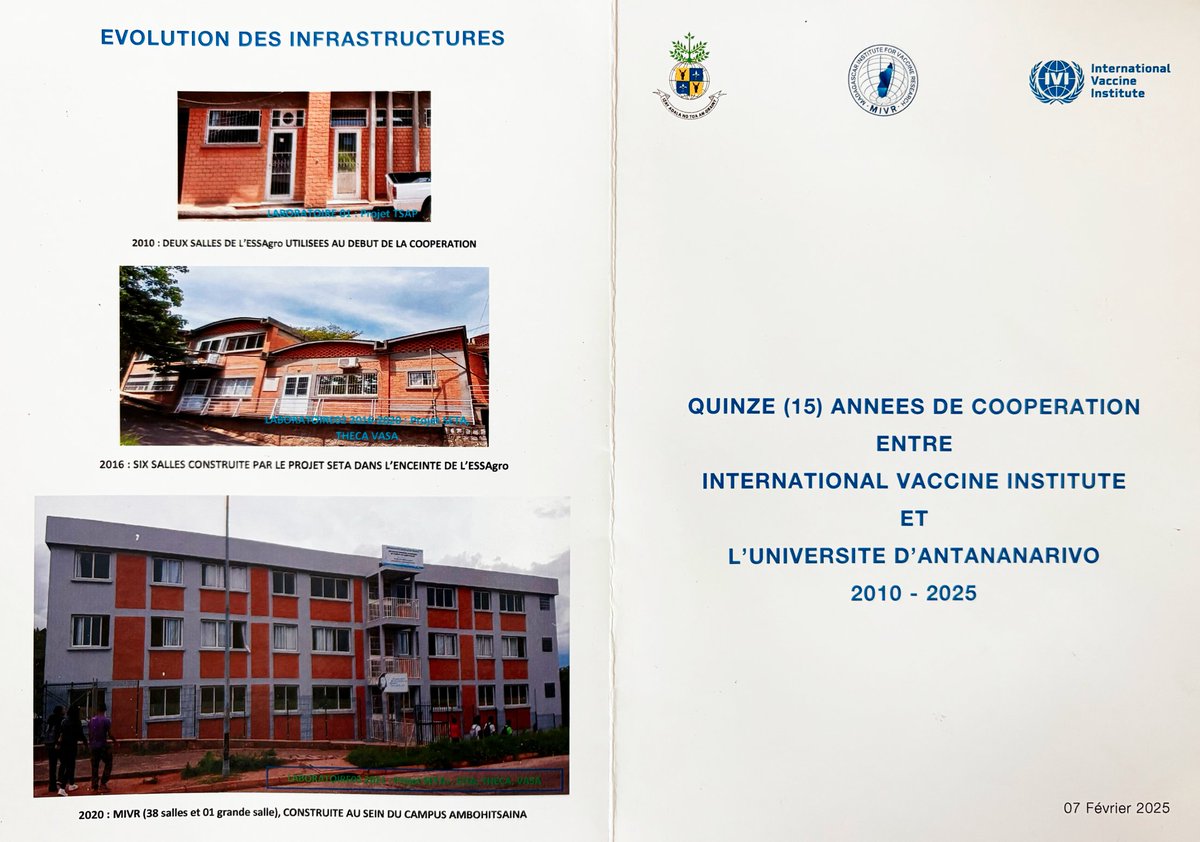 drflorianmarks's tweet photo. ✨ Celebrating 15 yrs of partnership between @IVIHeadquarters  &amp; MIVR at @univtana!

✅ Advanced  research in Madagascar 🇲🇬
✅ Created 100+ jobs for Malagasy researchers
✅ Established 2 research centers and labs

Thank you, team MIVR, donors, partners &amp;  Malagasy govt! https://t.co/PhmqgI8qBx