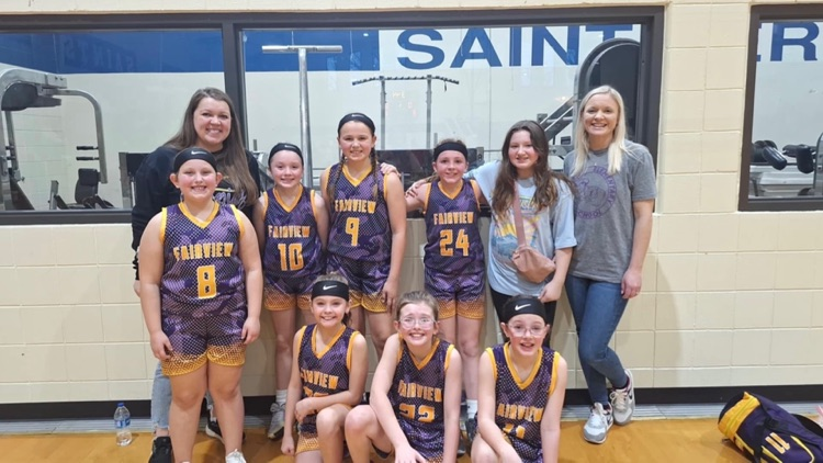 Fairviewelem17's tweet photo. All the FES basketball teams played their hearts out today. Cullman County runner-up for each team. We are so very proud of you! 
💜💛 https://t.co/LUijE5uFfI