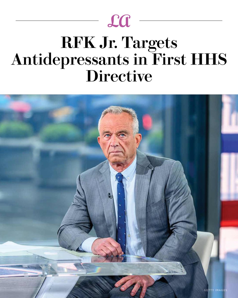 LAmag's tweet photo. 🚨 LATEST: Newly confirmed HHS Secretary Robert F. Kennedy Jr. has announced an immediate federal review of antidepressants and psychiatric medications, marking his first major directive in office. The move signals a dramatic shift in federal health policy.
🧵 https://t.co/SxwGygmzks