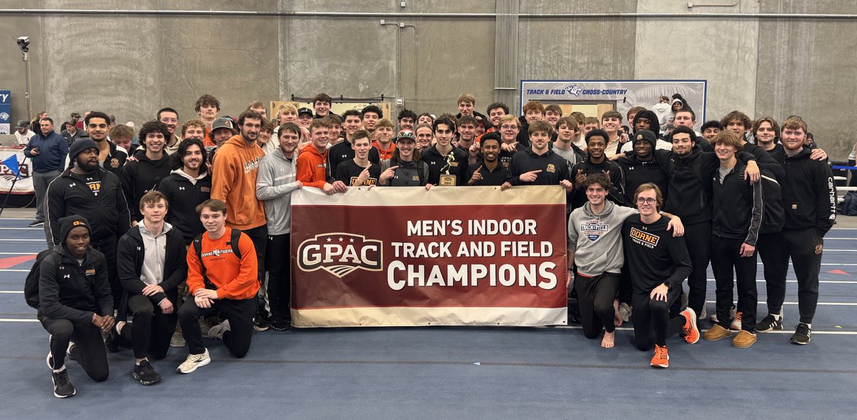 Great Plains Athletic Conference (@gpacsports) on Twitter photo 2025 GPAC Indoor Track and Field Champions from <a href="/DoaneAthletics/">Doane Tigers ๐ฏ</a>
Doane Women - 163
Doane Men - 220.5 (GPAC Record)
10 Records fell on the Day at the GPAC INTF Championships! 2025 GPAC Indoor Track and Field Champions from <a href="/DoaneAthletics/">Doane Tigers ๐ฏ</a>
Doane Women - 163
Doane Men - 220.5 (GPAC Record)
10 Records fell on the Day at the GPAC INTF Championships!