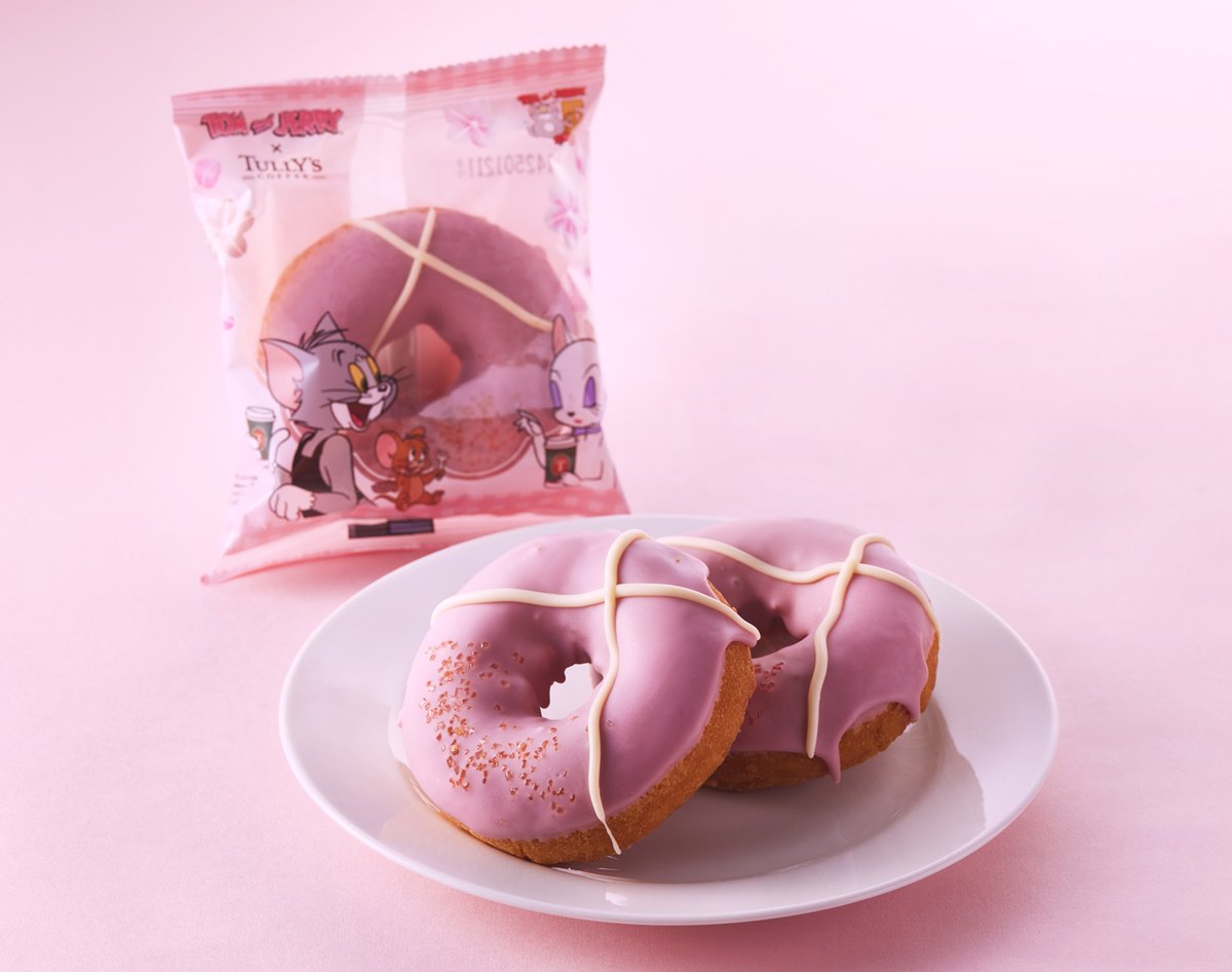 新品未使用 ファッショナブル ドーナツ オーナメント ピンク コーヒーとご一緒に☕ 🌸トムとジェリー 桜香る キャンディー